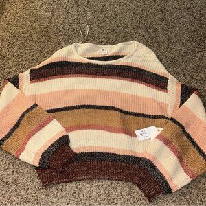 Women’s Size Large Light Wave Striped Sweater